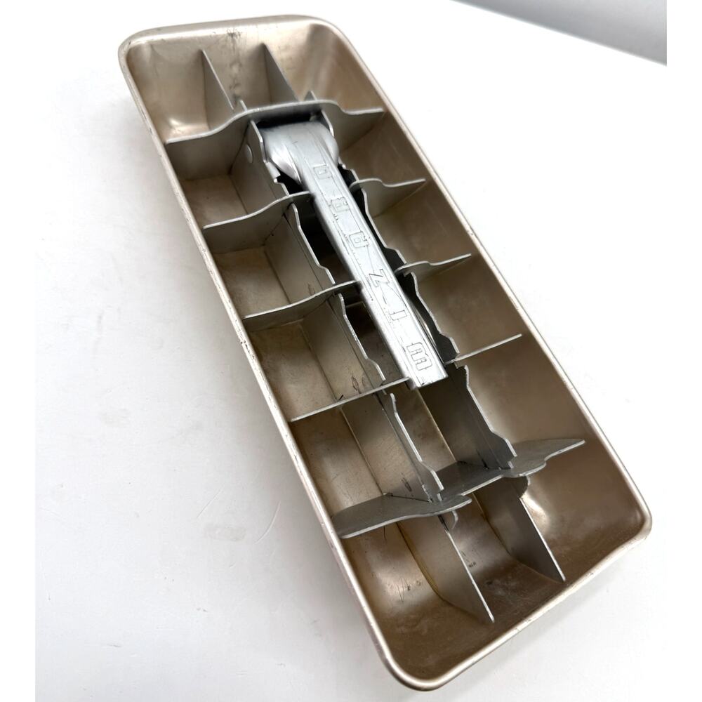 Aluminum Ice Cube Tray Vintage Wizard Airplane Divider Retro Kitchen Barware 50s